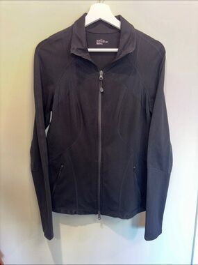 Zella Black Full-Zip Utility Jacket with Stand Collar